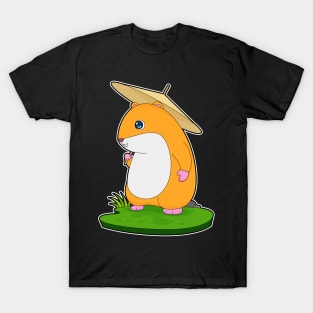 Hamster Raining Umbrella T-Shirt